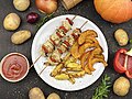 Oven baked vegetables with Chicken Skewers.jpg