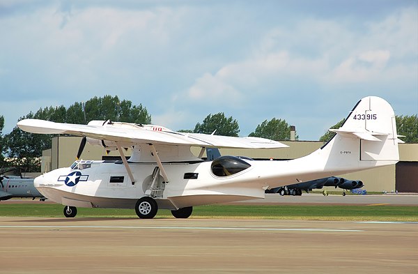 Canadian Vickers PBV-1A Canso A at the Royal International Air Tattoo, England in 2009. A version of the PBY-5A Catalina, this aircraft was built in 1