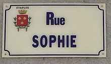 Foto van straatnaambord genomen in de stad Étaples - rue Sophie.jpg