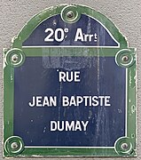 Plaque Rue Jean Baptiste Dumay - Paris XX (FR75) - 2021-06-10 - 1.jpg