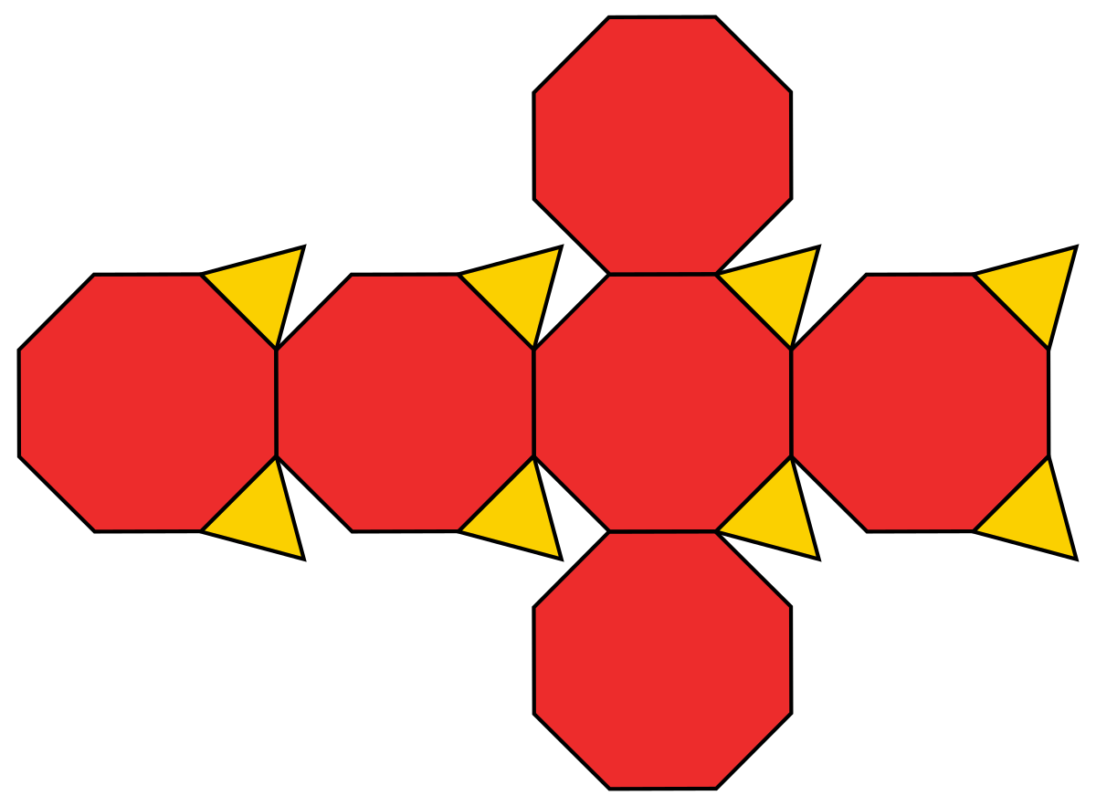 Усеченный кубооктаэдр развертка. Усеченный гексаэдр. Развертка усеченного Куба. Усеченный ромбододекаэдр.