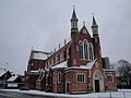 St John's Cathedral, Portsmouth, Hampshire, seen after heavy snowfall in the area in January 2010.