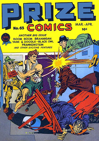 Prize Comics number 63 (March 1947), cover art by Joe Simon and Jack Kirby.