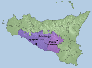 Map of the ecclesiastical province of Agrigento