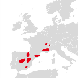 Mapa de distribución de Actias isabellae