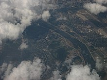 Red River between Shreveport and Bossier City with Barksdale Air Force Base in background, 2008