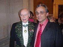 René de Obaldia en costume d'académicien et Pascal Rannou en 2007.