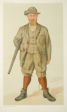 "pointers". Caricature of Richard John Lloyd Price of Rhiwlas by Spy published in Vanity Fair on 10 October 1885