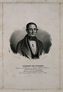 Roberto de Visiani. Litograf oleh A. Rochini. Wellcome V0006076.jpg