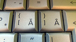 Romanian letters A and A on the keyboard of an Apple MacBook Pro Romanian keyboard letters.jpg