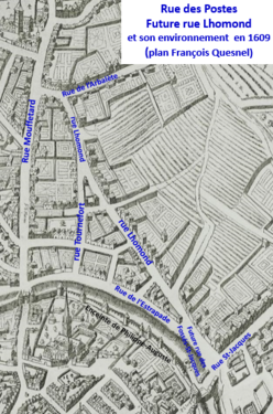 La future rue Lhomond en 1609.