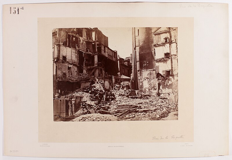 File:Ruines de la Commune en 1871, rue de la Roquette, 11ème arrondissement, Paris. Guerre et révolution. PH35354.jpg