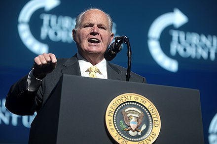 Rush Limbaugh speaking in West Palm Beach in 2019.