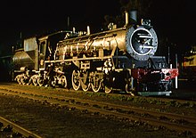 Preserved no. 3693 at Oudtshoorn, Cape Province, c. 1991. It was scrapped in 2016. SAR Class 24 3693 (2-8-4).jpg