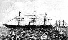 SS Austria, launched on 23 June 1857 SS Austria 1857.jpg