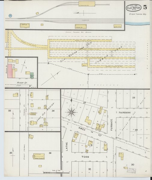 File:Sanborn Fire Insurance Map from Elk Rapids, Antrim County, Michigan. LOC sanborn03997 001-5.tif