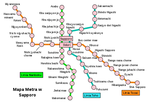Sapporo Subway Map pl
