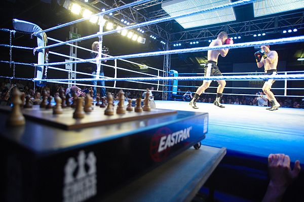 A chess boxing match in Berlin, 2008
