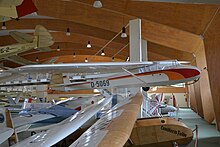 Schneider ES 49 im Deutschen Segelflugmuseum mit Modellflug auf der Wasserkuppe