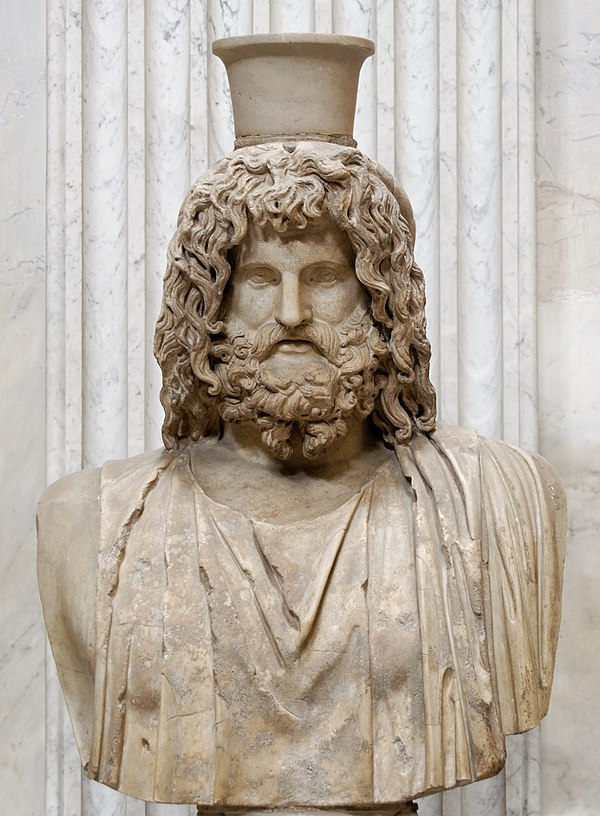 Marble bust of Serapis, Roman copy after a Greek original from the 4th century BC
