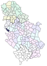 Location of the municipality in Serbia