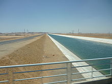 Sheikh Zayed canal of New Valley project, Libyan desert, Egypt Sheikh Zayed canal3.JPG