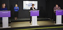 Shirley-Anne Somerville, Nicola Sturgeon and McQueen briefing Scotland during the COVID-19 pandemic in September 2020 Shirley-Anne Somerville, Nicola Sturgeon and Fiona McQueen COVID-19 - 30 September 2020.jpg