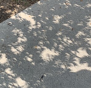 Natural pinholes as seen from College Station, Texas