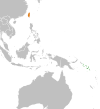 Location map for the Solomon Islands and Taiwan.