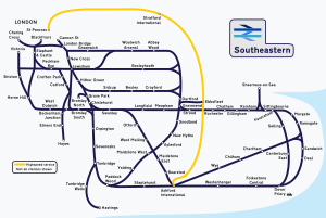 Map of the Southeastern network (click to expand) Southeastern network.svg