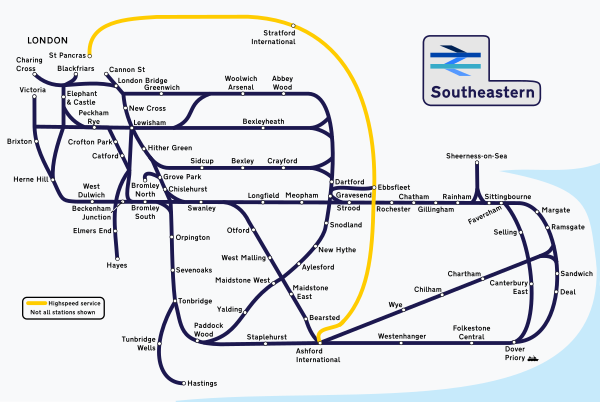 South East Train Map Southeastern (Train Operating Company 2006–2021) - Wikiwand