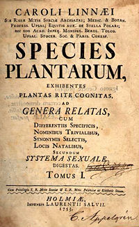 prumière pache dé Species Plantarum