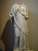 Statue of Isis or a priestess of Isis, marble, Roman period 2nd cent. AD Archaeological Museum of Thessaloniki Greece 04.jpg