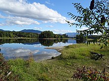 Flagstaff Lake and Bigelow Mountains viewed from Flagstaff Road, Eustis, Maine