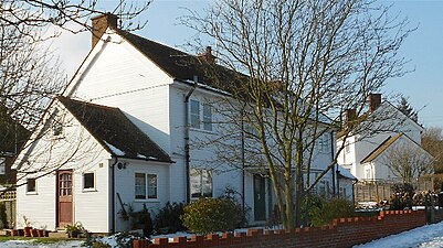 Maison préfabriquée suédoise visible à Shorne, dans le Kent