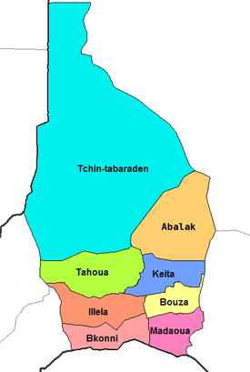 Тагуа на мапі регіону Тагуа (світло зелений колір)
