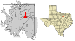 Hurst okulunun Tarrant County, Teksas şehrindeki konumu