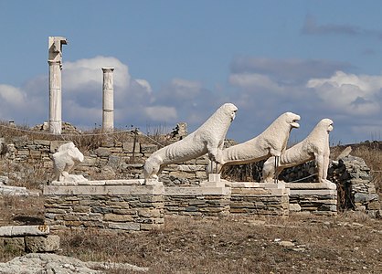 Terrace of the Lions in Delos, Greece