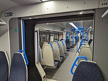 British Rail Class 700 022 (700/0, Unit Number 700022) Siemens Desiro City  Electric Multiple Unit (EMU) train. At London St Pancras International  station, on Govia Thameslink Railway (GTR) Thameslink service 9P59, the