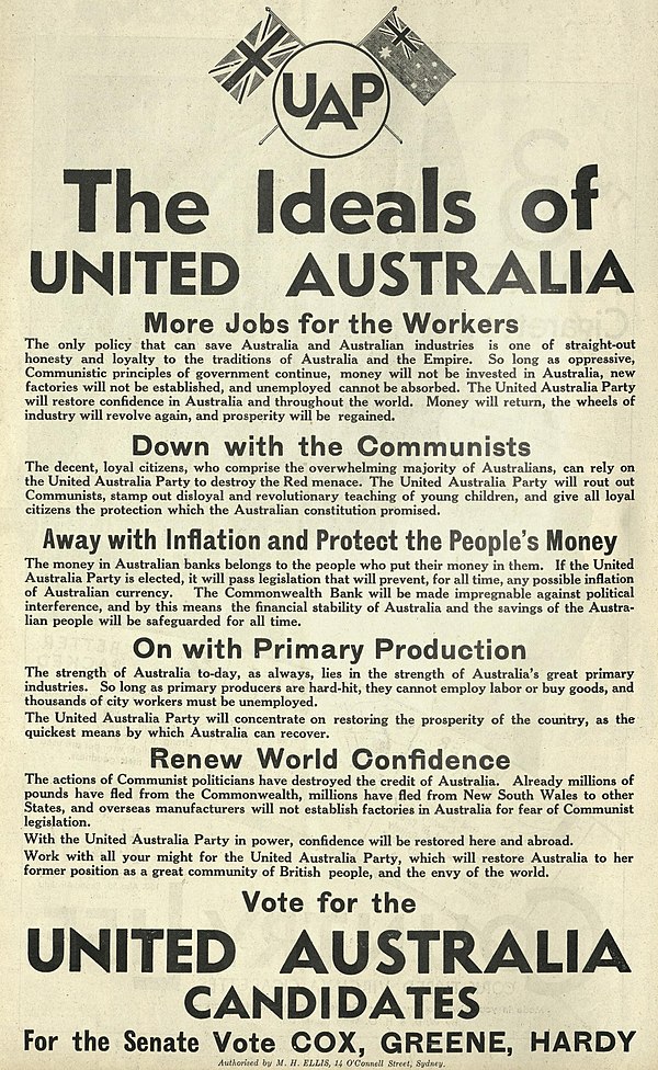 It is easier for voters to evaluate one simple list of policies for each party, like this platform for the United Australia Party, than to individuall