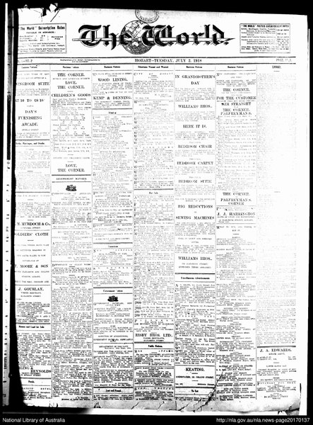 File:The World, front page of the 2nd issue on Tues 2 July 1918.pdf