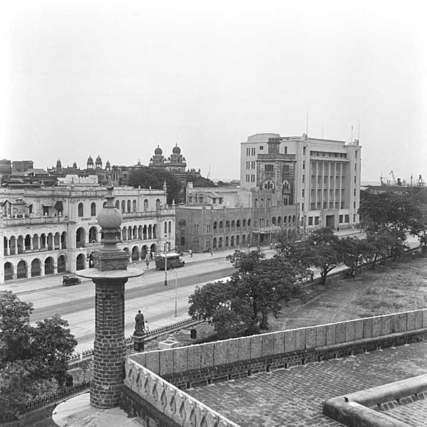 An aerial view of N.S.C. Bose road, leading to 'Parry' Corner