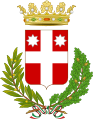 Герб Тревізо містить гібелінський прапор - білий хрест на червоному полі