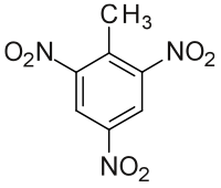 Strukturní vzorec trinitrotoluenu