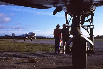 Two DC-3s at Goderich ON, 1977