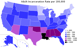 <span class="mw-page-title-main">United States incarceration rate</span> Highest incarceration rate in the world