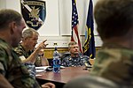 Thumbnail for File:US Navy 100608-N-7526R-096 Master Chief Petty Officer of the Navy (MCPON) Rick West receives an operational brief from members of Naval Special Warfare Unit (NSWU) 2 during a visit to U.S. Army Garrison Stuttgart, Germany.jpg