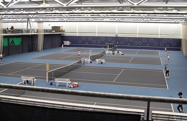 Indoor tennis courts at the University of Bath, England