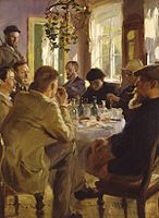 Artists' luncheon at Skagen, P.S. Krøyer, 1883