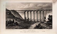 Viaduc de Meudon au moment de sa construction (1840)